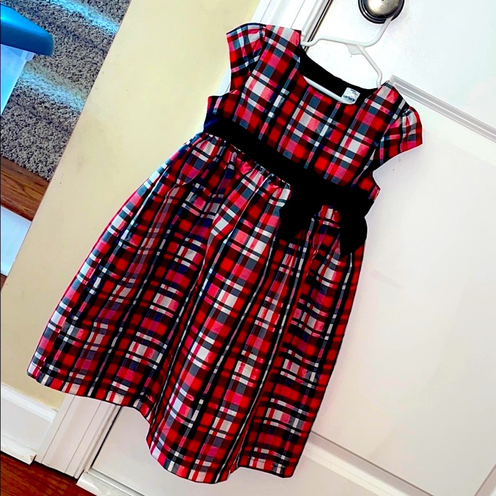 Girls red plaid dress